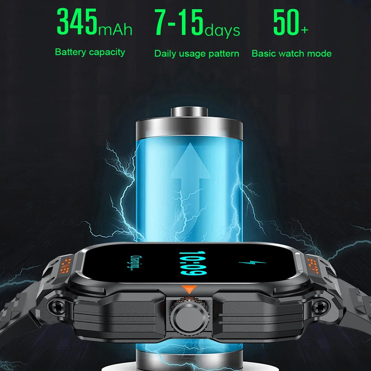 GT55  2 IN 1 Smart Watch With Earbuds Bluetooth Call Music Play Multiple Sports Mode Monitor Smartwatch For Men Android IOS