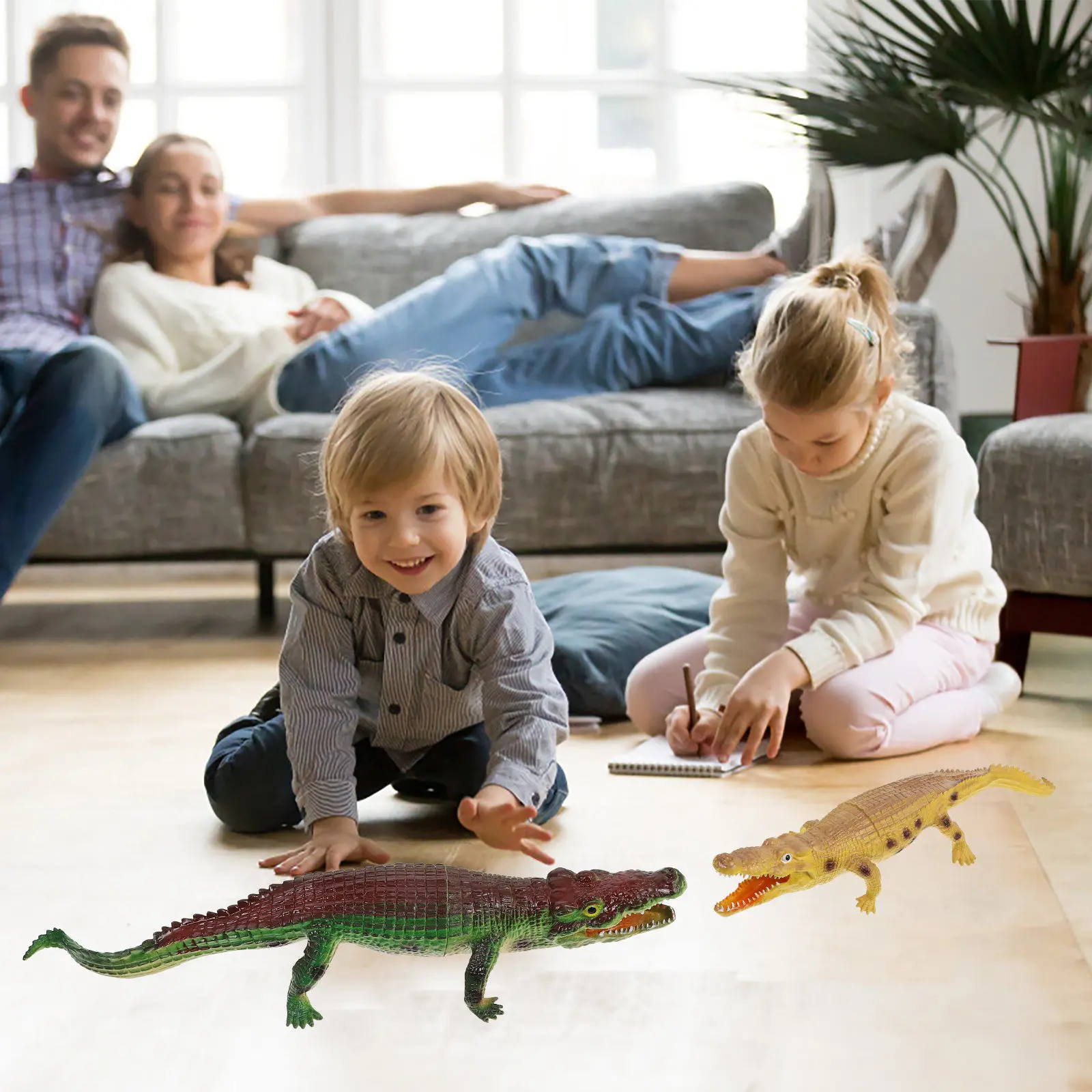 

2Pcs Simulation Realistic Screaming Animals Educational Early Childhood Learning Plaything Party Decoration Gift