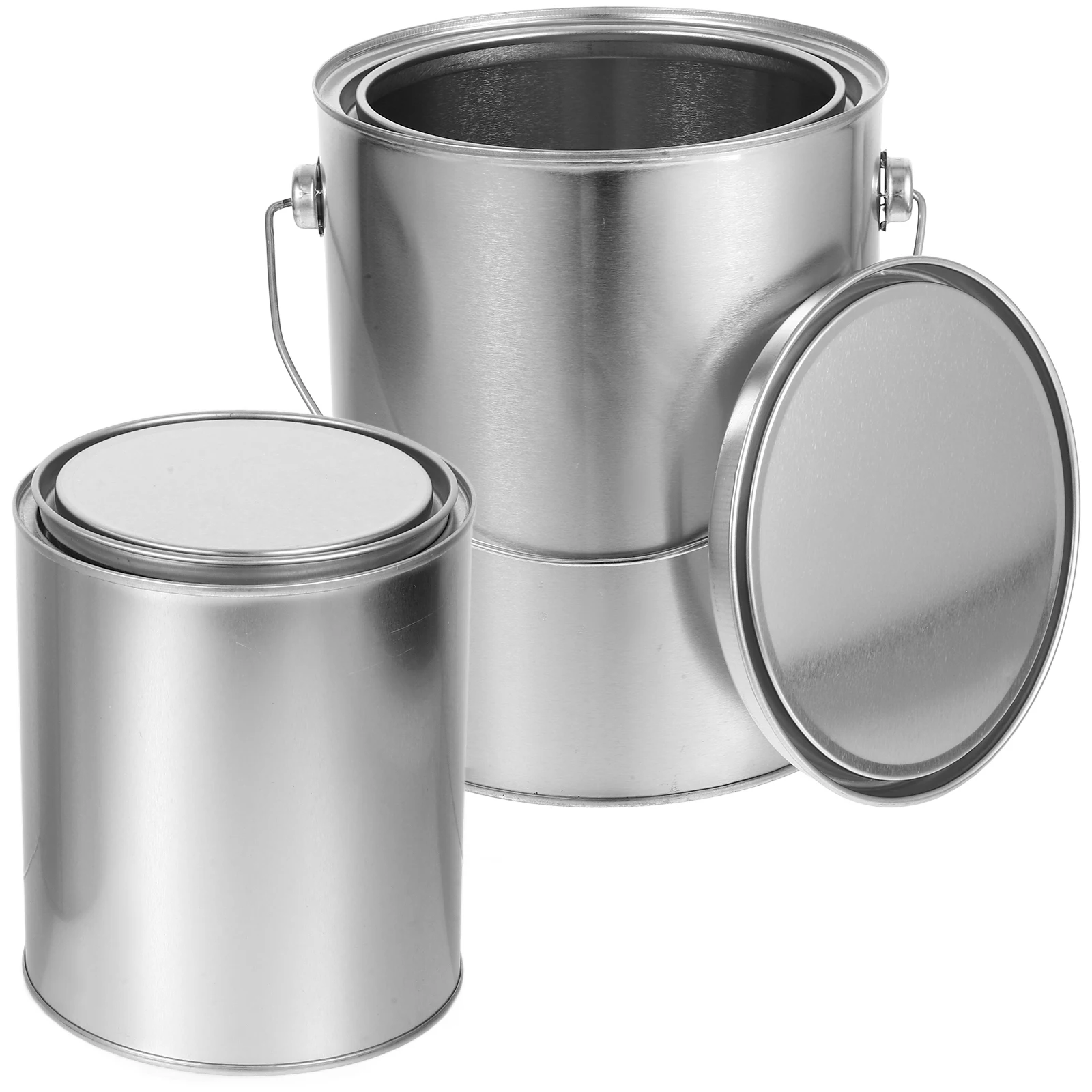 

2 Pcs Paint Containers Bucket with Lid Buckets Empty Tins for Roller Oil Sealing Can Painting