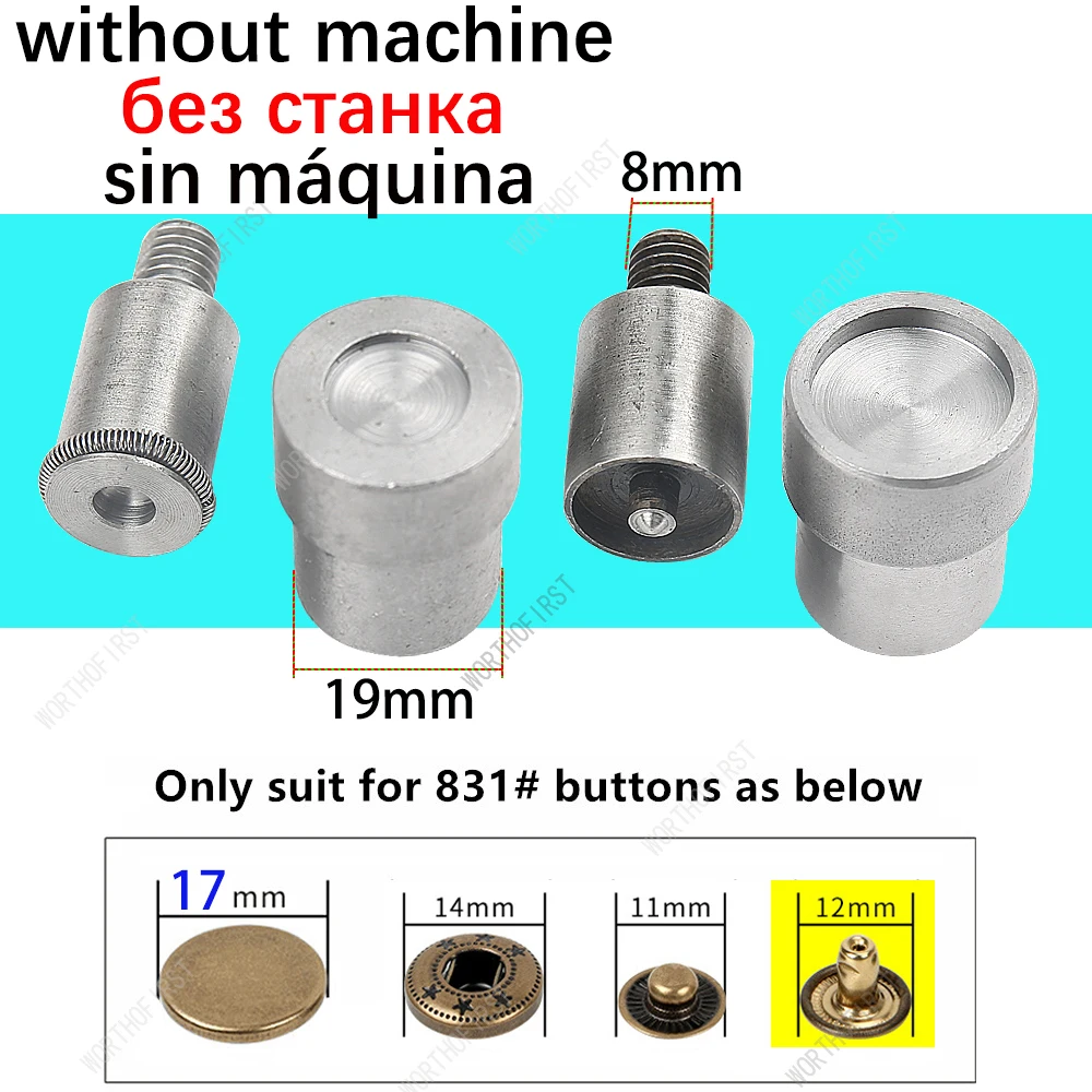 Hand Punch Persmachine Metalen Mal Voor Drukknopen Dubbele Cap Klinknagels Oogje Grommet Gereedschap Sterft Leathercraft Naaien Accessorie