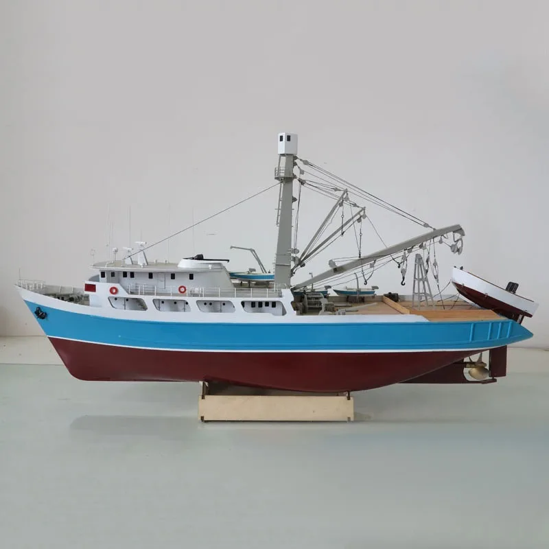 Wooden Abaten Fishing Boat Model Kit DIY Hand-assembled Ship Model Toy Gift Ocean Fishing Boat Simulation Salvage Ship Model Kit