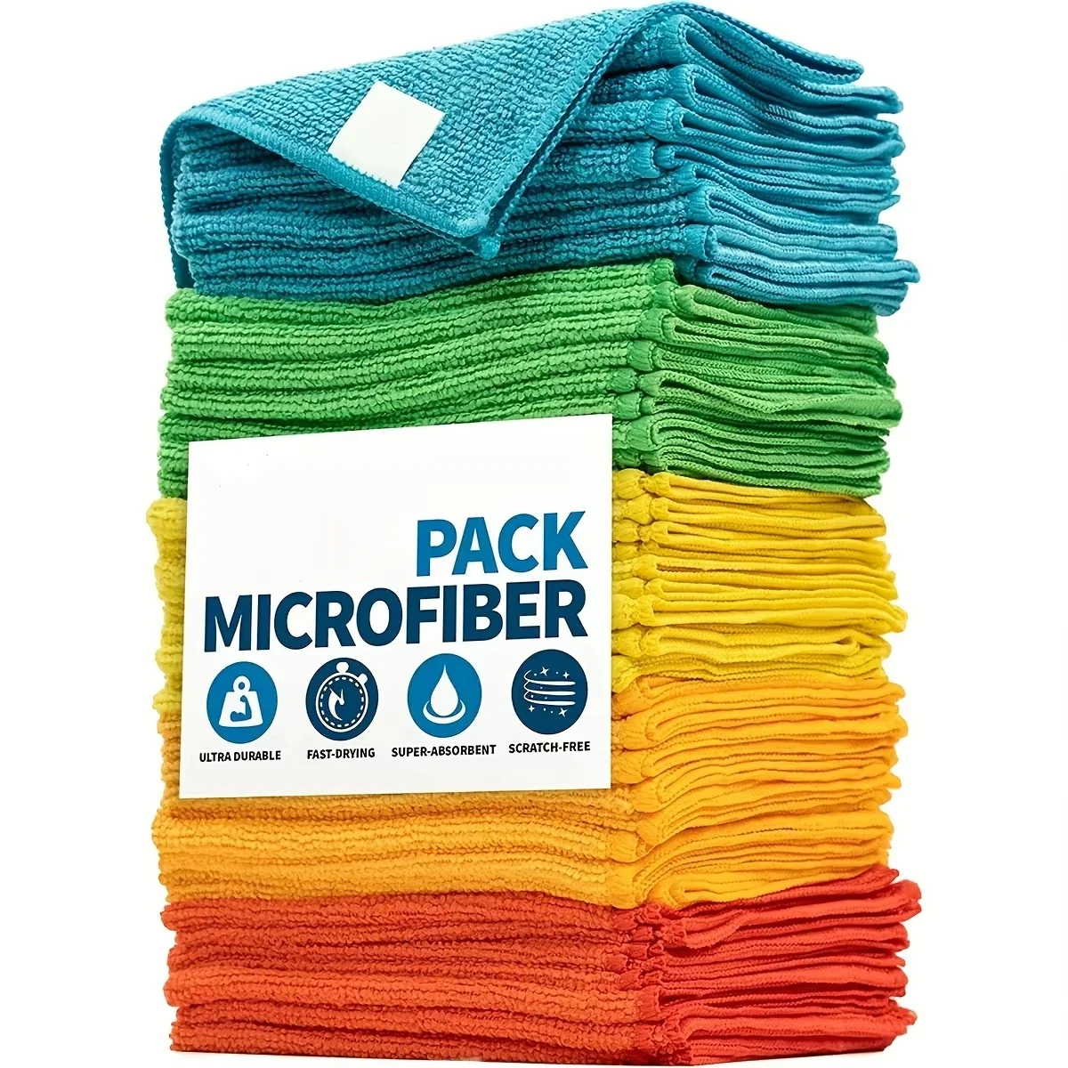 Microfiber Cleaning Cloth, Random Color,Dishwashing Cloth Household Rag Kitchen Bathroom Cleaning Towel Durable Absorbent Towel