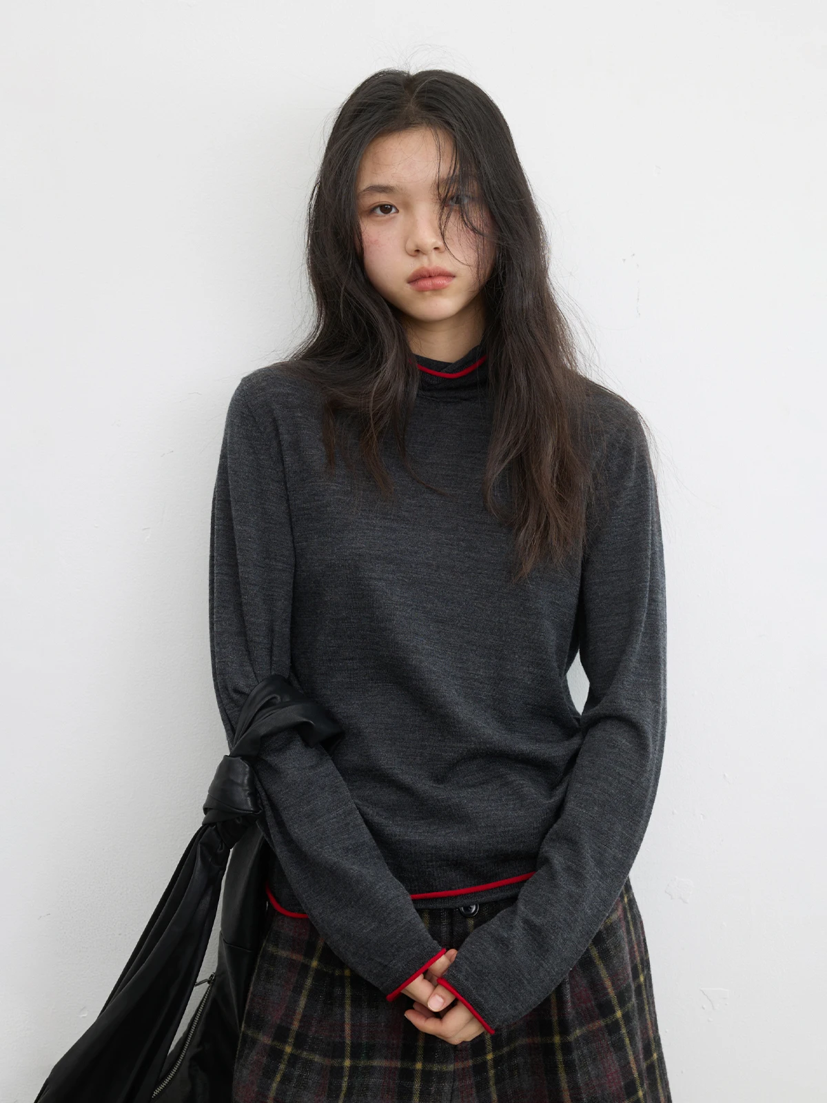 

Женский теплый модный свитер из 100% шерсти с высоким воротником, базовый слой, подходящий для зимы, с оптимальной шириной плеч