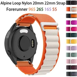 Alpine Loop Nylon 20mm 22mm Strap For Garmin Forerunner 965 265 165 55 Bracelet Belt Garmin Vivomove/Move Trend/Venu 3 Wristband