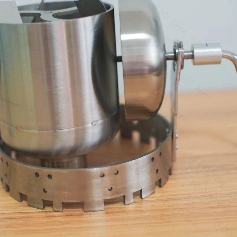 Commercial Coffee Bean Roaster Hand Crank Manual Roasting Machine with Mesh Net for Home Use