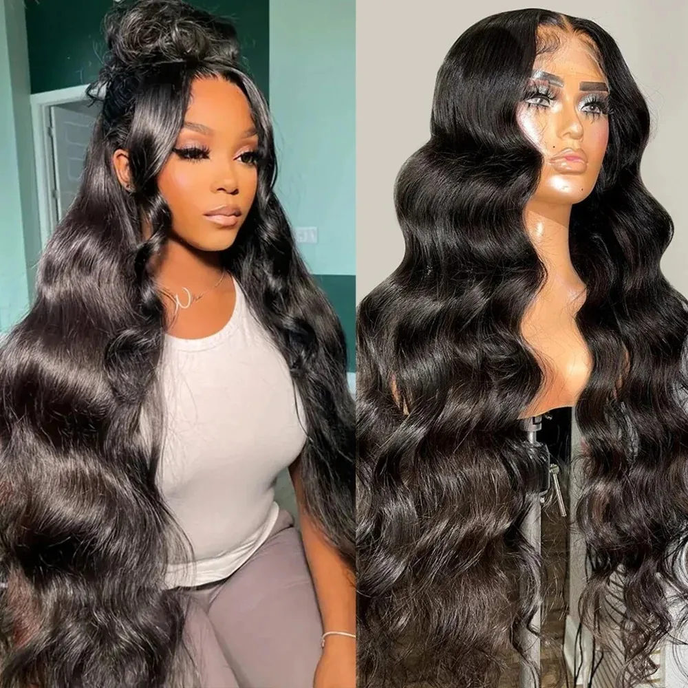 

Парик из натуральных волос Body Wave HD Lace Front, 40-44 дюйма, с предварительно выщипанной линией роста волос, плотность 200%, 13x4, 13x6, парик с фронтальной шнуровкой из натуральных волос