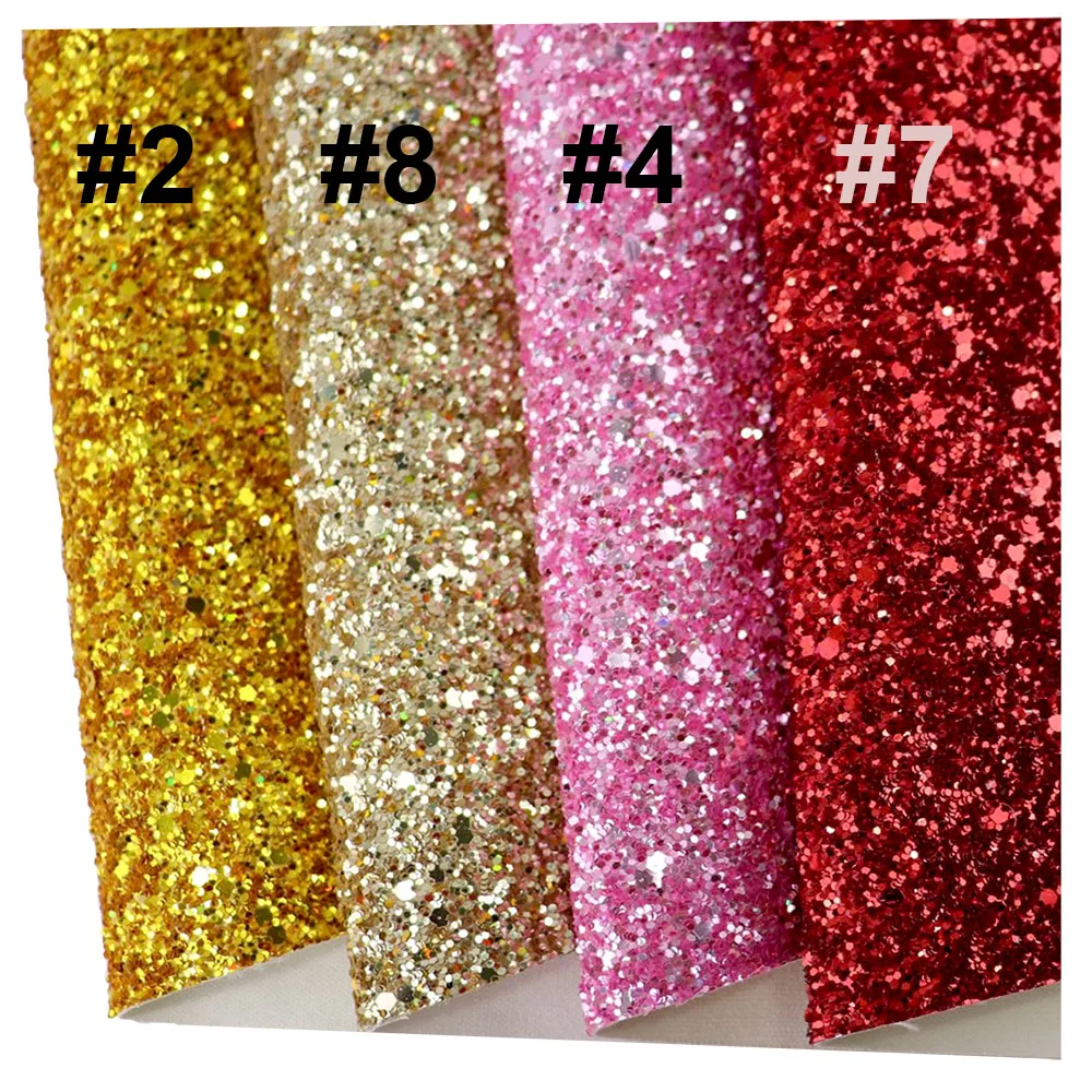 30x134cm Roll Silver Gold Chunky Glitter Fabric Faux Synthetic Leather For Bows Earring Decorative DIY AY126