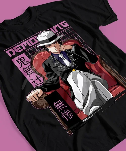 

Camiseta para Anime Demon Killer Muzan Kibutsuji Мужская повседневная футболка Модный удобный топ из 100% хлопка с короткими рукавами