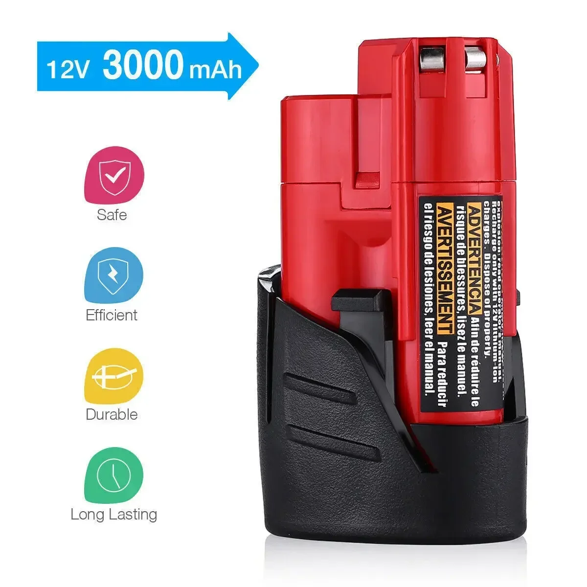 For Milwaukee M12 Battery 9000mAh 12V Rechargeable Battery For Milwaukee M12 XC 48-11-2410 48-11-2420 48-11-2411 12-Volt Tools