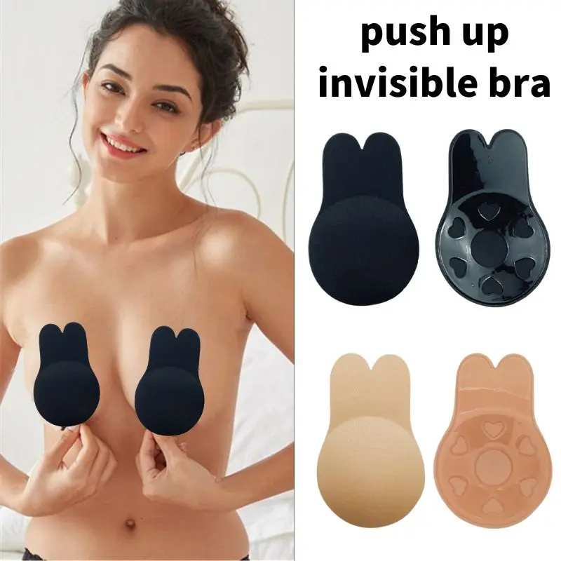 

Rabbit Ears Silicone Chest Stickers Lift Up Nude Bra Self Adhesive Bra Nude Invisible Cover Bra Pad Sexy Strapless Breast Petal