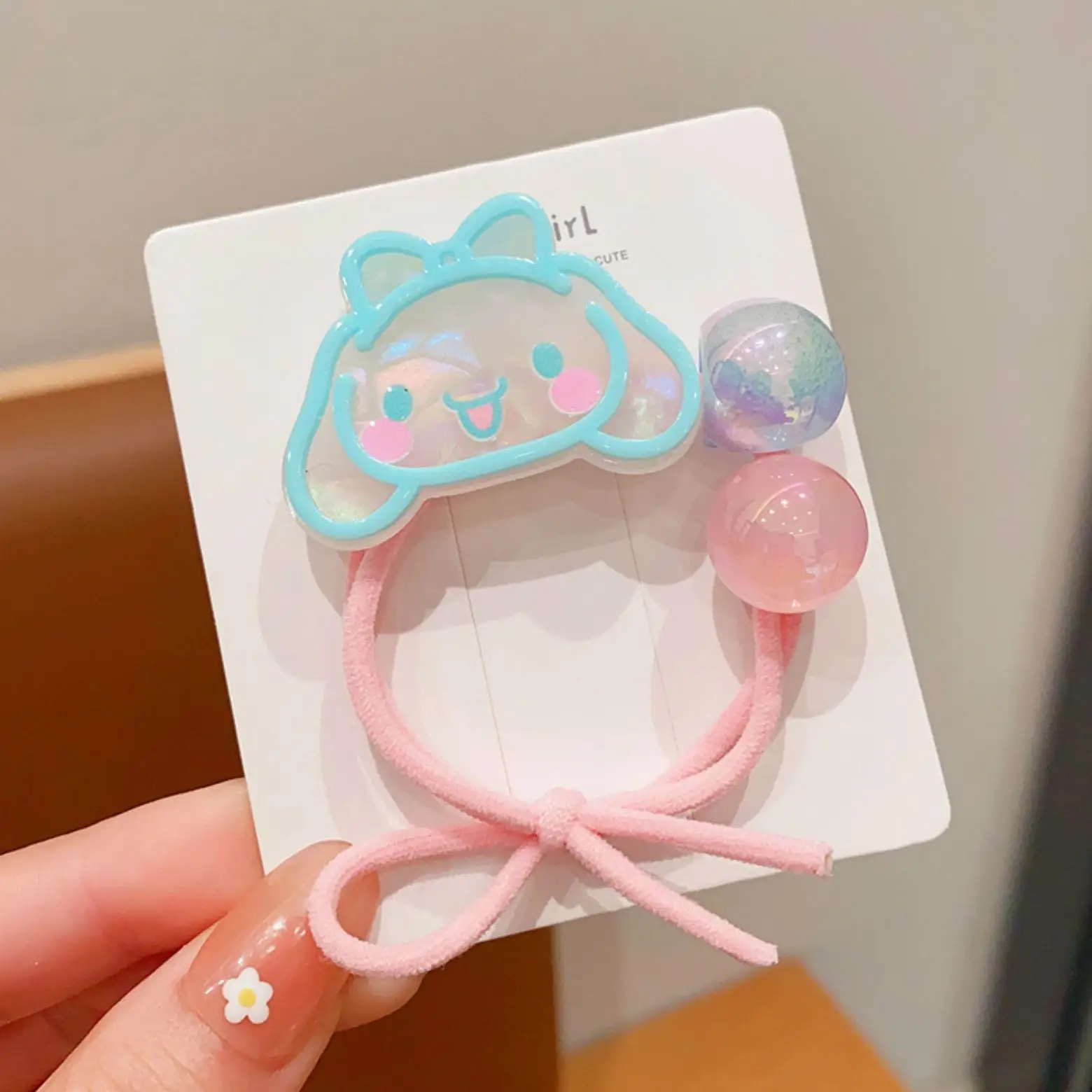 Sanrio Cartoon New Cute Hair Rope Creative Sanrio KT Cat Pacha Dog Sweet Anime Hair Rope Girl Accessories