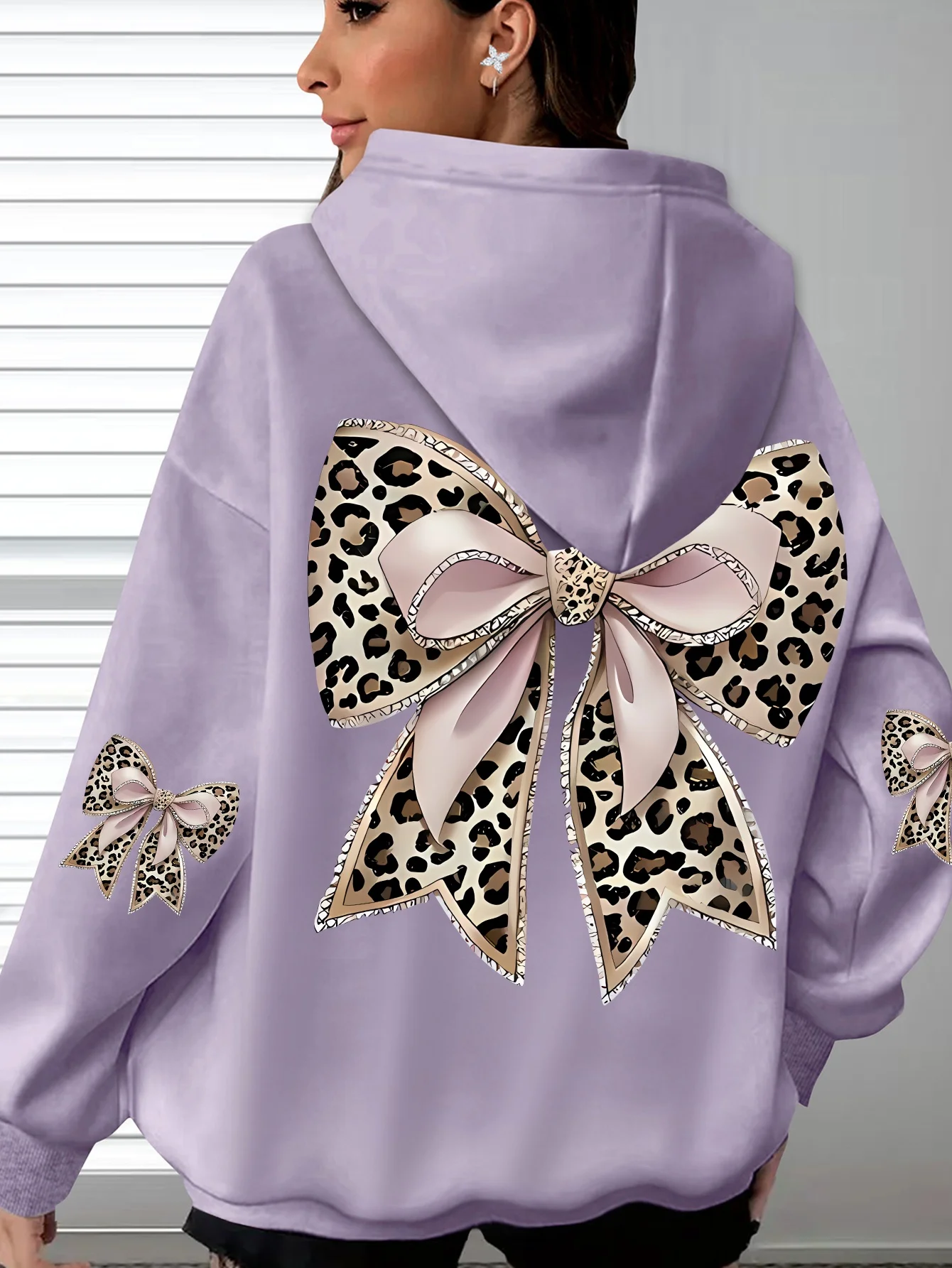 Retro Hoodie Back Long Sleeve Printed Long Sleeve Pocket Hoodie Cute Casual Fashion Natural Camping Plush Sweatshirt