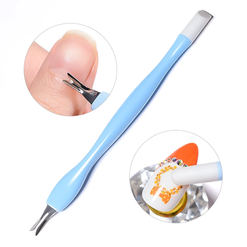 5PCS Multi-function Nail Cutter Remover Nail Cuticle Pusher Nipper Double Way Rhinestone Pen Silicone Carving Dotting Tool