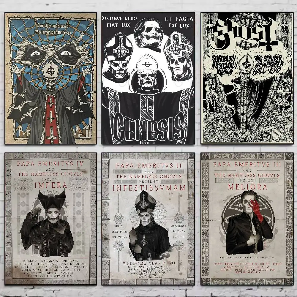 

G-Ghosts Retro Album Band Poster Home Living Bed Room Bar Hallway Sticky Wall Art Printing Waterproof Aesthetic Decor