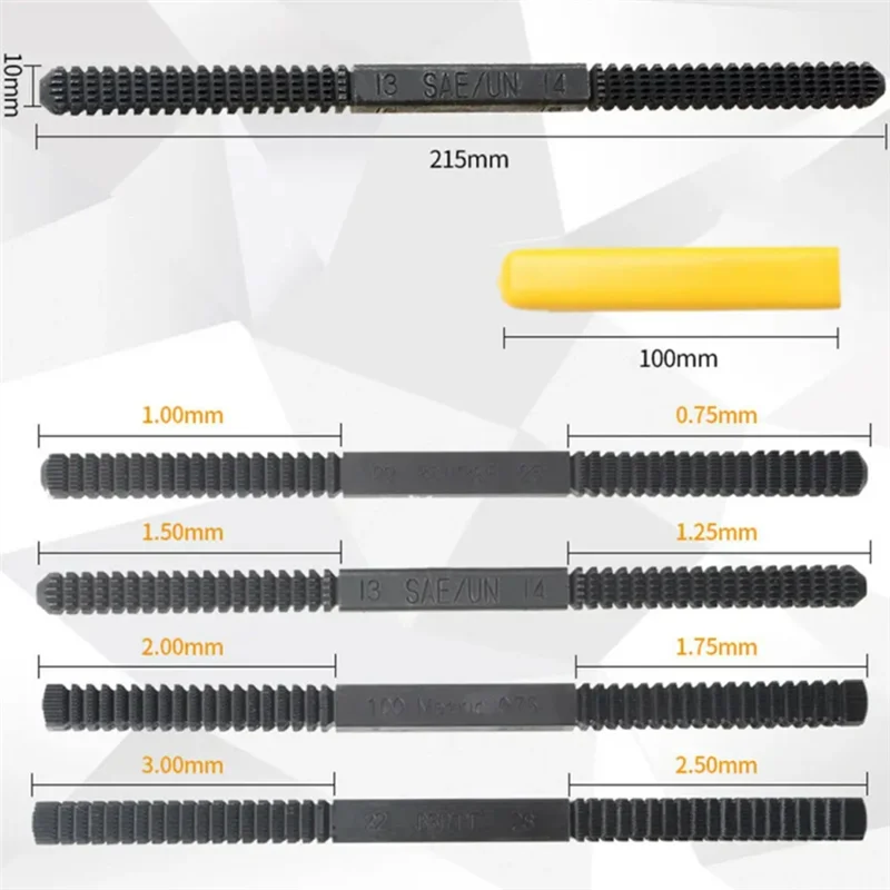 

ABLQ Cleans Damaged Threads Thread Repair File Metric Thread Restoration Repair File 0.75-3 Mm Pitch Metal DIY Hand Tools