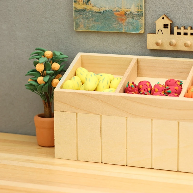 Miniature Unpainted Grocery Display Rack 1/12 บ้านตุ๊กตาอุปกรณ์เสริมสำหรับ Creative Play การปรับแต่งหัตถกรรมชุดโครงการ 15UB