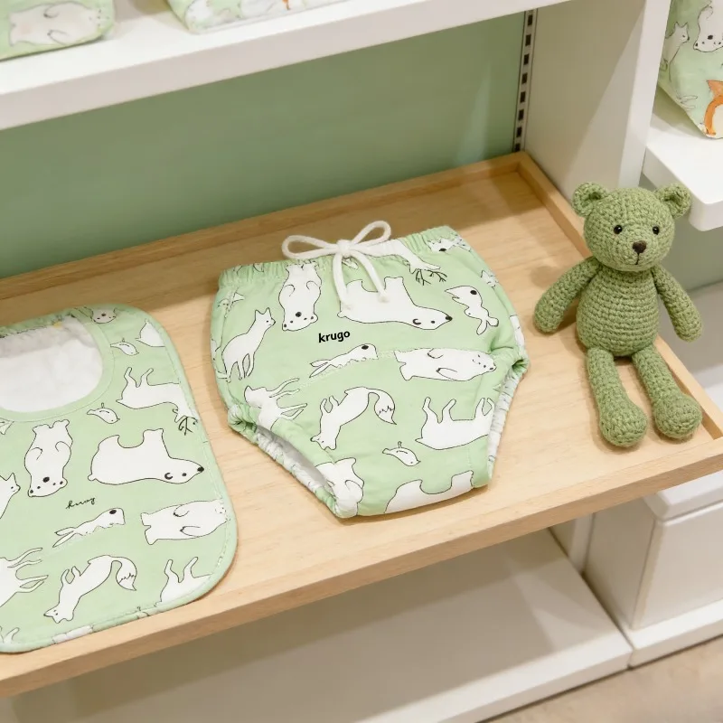 سروال تدريب للأطفال قابل للغسل من القماش القطني حفاضات قابلة للتنفس ملابس داخلية للتدريب على المرحاض جديد