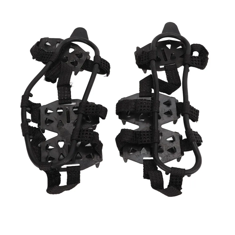 Portable 24 Teeth Climbing Crampons Black Durable Snow Traction Spikes Sliver Snow Shoe Cleats Winter Hiking