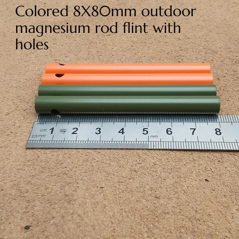 

Color 8X80mm Perforated Outdoor Magnesium Rod Flint Convenient Camping Hiking Emergency Survival and Fire Dispenser