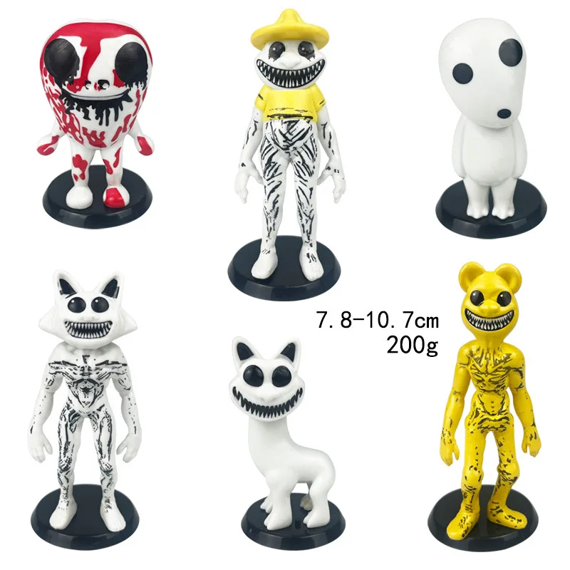 6pcs Zoonomaly  Figure Toys Horror Game Zoo Guard Anime Cat Action Figure Set PVC Doll Car Cake Ornament Collection Kids Gifts