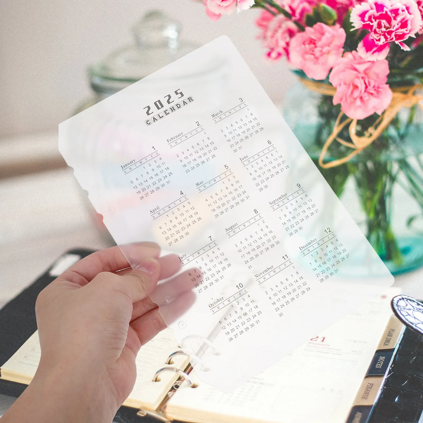 

10Pcs PP Frosted Transparent Calendar Dividers A5 Size 6-Hole Monthly Weekly Yearly Planner Refills Binder Inserts Organizer