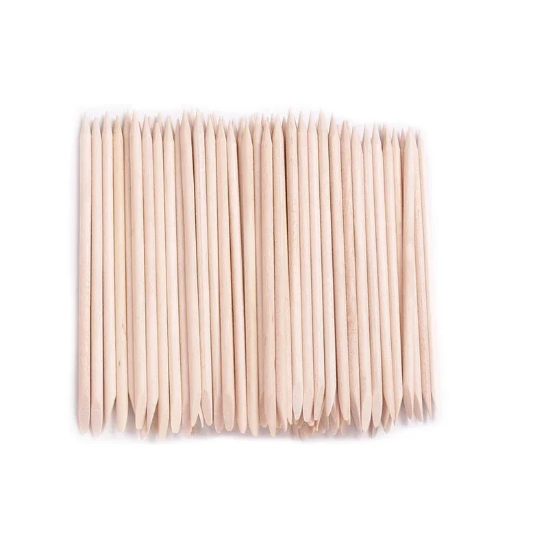 100Pcs Cuticle Pusher Nail Art Orange Wood Sticks Remover Manicure Pedicure Tool Natural Stick for Nail Art Tools