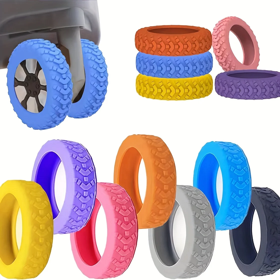 16 шт., чехол на колесо для багажа - шумоподавление, противоударный чемодан и защитные чехлы для офисного стула, дорожные аксессуары