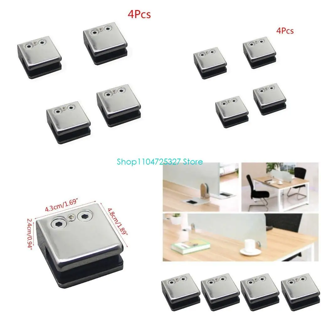 

D8KF Нержавеющая сталь 304 Стеклянный зажим для стеклянной балюстрады Сверхмощные квадратные стеклянные зажимы для стекла 8-10 4