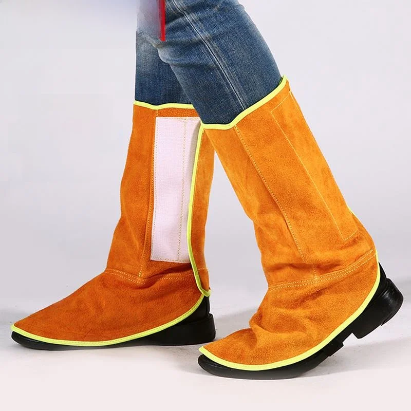 

Durable Leather Welding Foot Cover Household Protective Heat Resistant Adult Leg Protection Gear for Welding Work