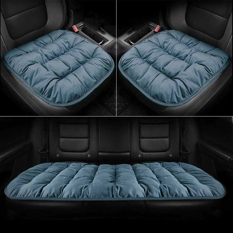 

New car seat cushion warm universal three piece set for autumn and winter breathable and warm car accessories