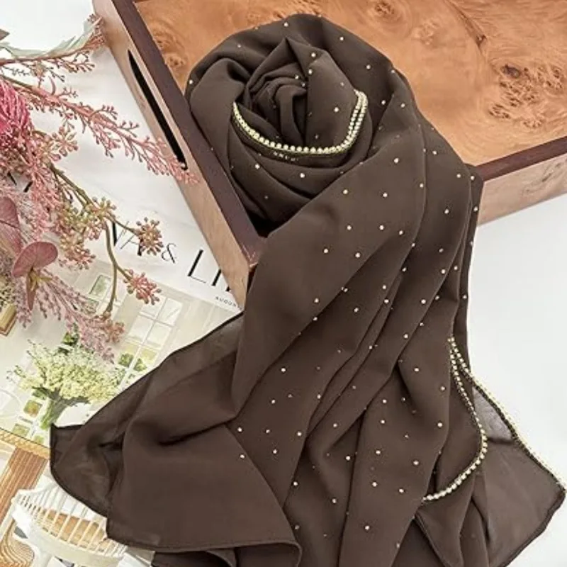 180*75cm Women\'S Pleated Cotton Hijab Solid Color Breathable Multifunctional Muslim Islamic Linen Hijab Long Skin-Friendly Dust