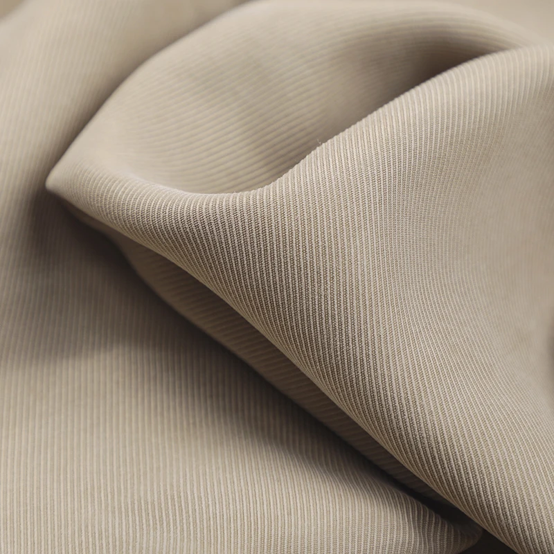 150CM Wide 400G/M Light Coffee Color Fabric for Summer Autumn Copper Ammonia Wire Dress Pants Solid Color Twill Fabric R167