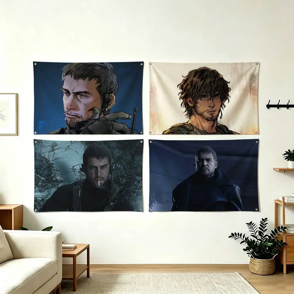 C-Chris Redfield Resident Evil Flags Wall Hanging Tapestry Outdoor Garage Room Decorative flag Background Blanket