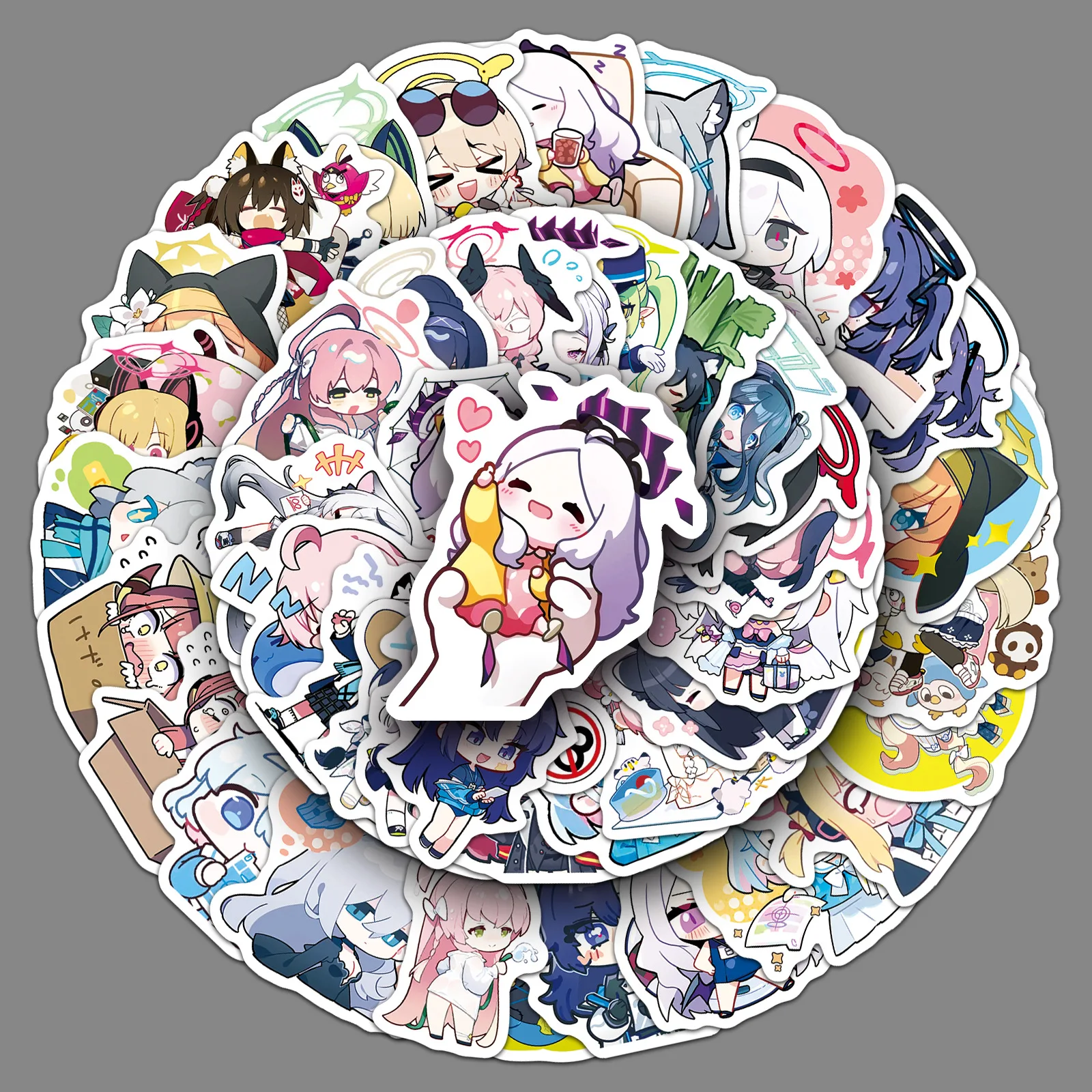 

50PCS Q version Blue Archive Game Stickers Creative Decoration Pencil Box Refrigerator Diary Waterproof Graffiti Decals Toys