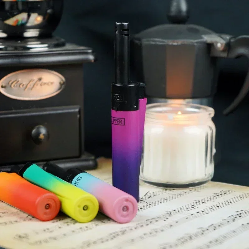 CLIPPER Grinding Wheel Original Butane Lighter Interesting Personality Pattern Refillable Gas Lighters Use Collection 24 pieces