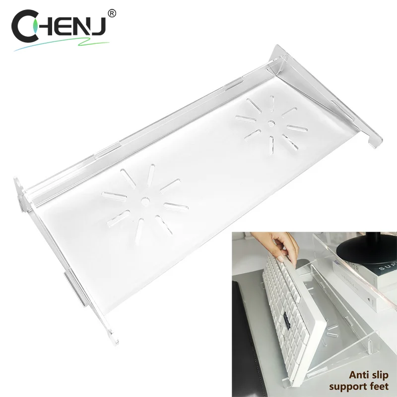 

Наклонная подставка для клавиатуры, эргономичная съемная акриловая подставка для клавиатуры, наклонный настольный компьютерный подъемник для клавиатуры для игр в домашнем офисе