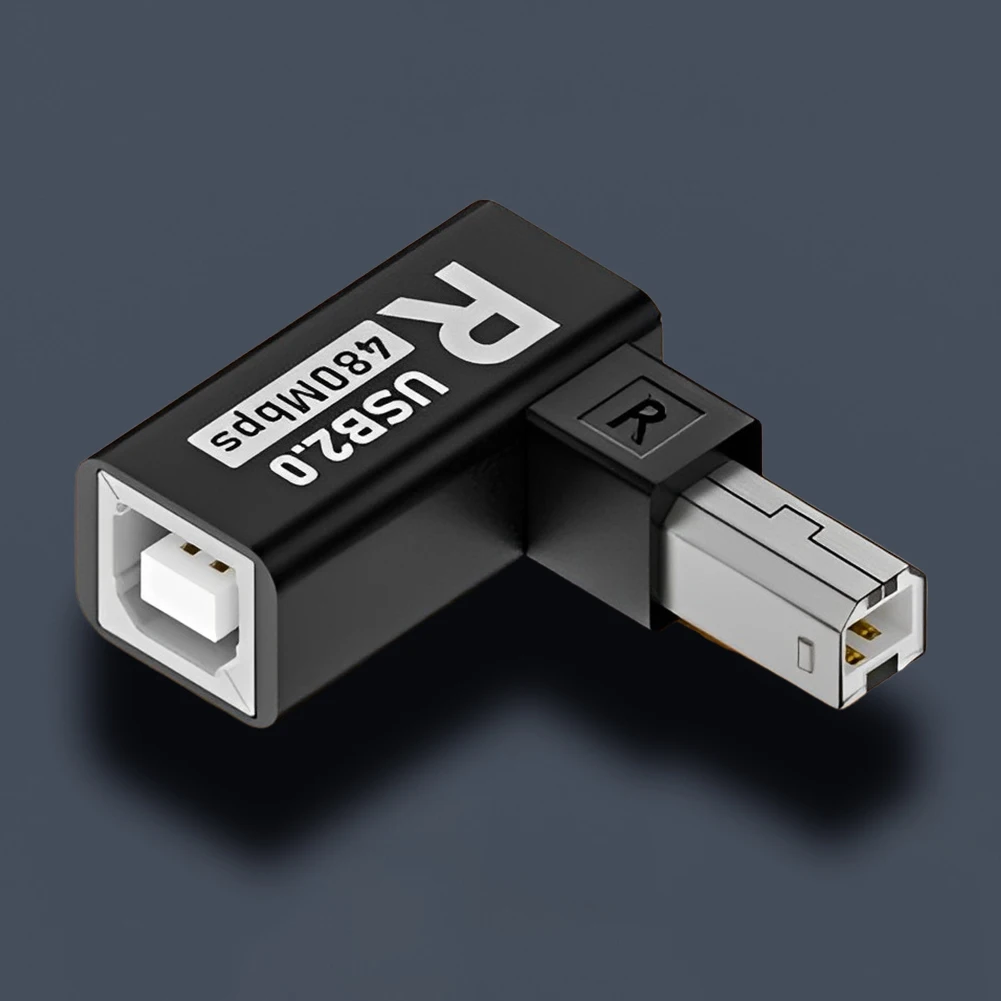 USB 2.0 Type B Print Adapter 90 Degree Up Down Left Right Angle Plug Extender Jack Male To Female Converter for Printer Scanner