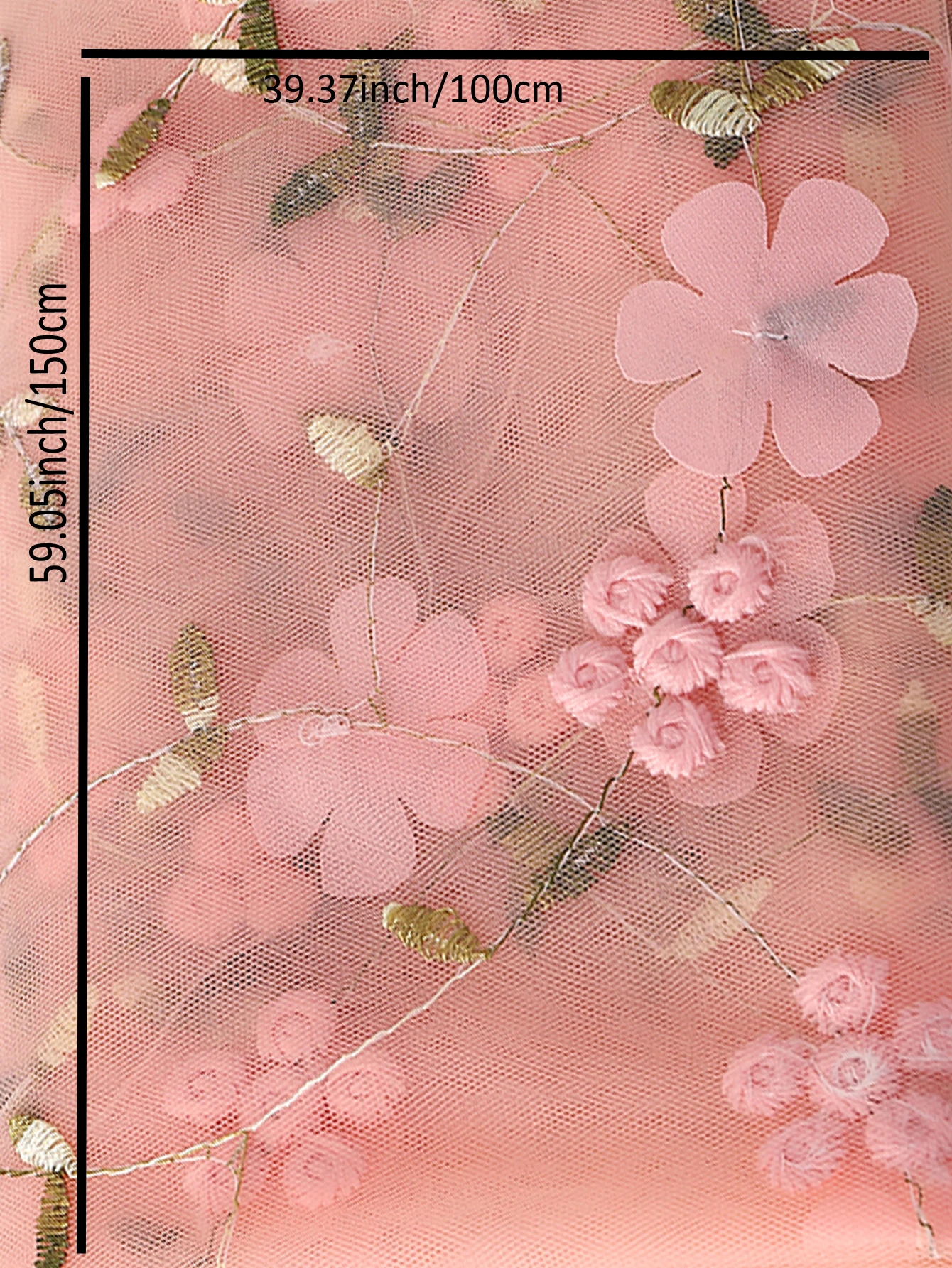 Floral Pattern Fabric Dusty Pink Flower Embroidery Mesh Lace Fabric Soft Tulle Fabric for DIY Clothing