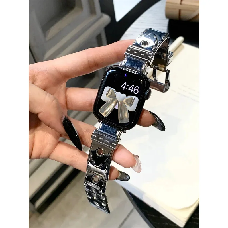 

Новый роскошный металлический ремешок для Apple Watch Band Ultra2 49 мм 45 44 мм 41 42 Correa Ретро Мужчины Женщины Ban d Для часов серии 9 8 7 SE