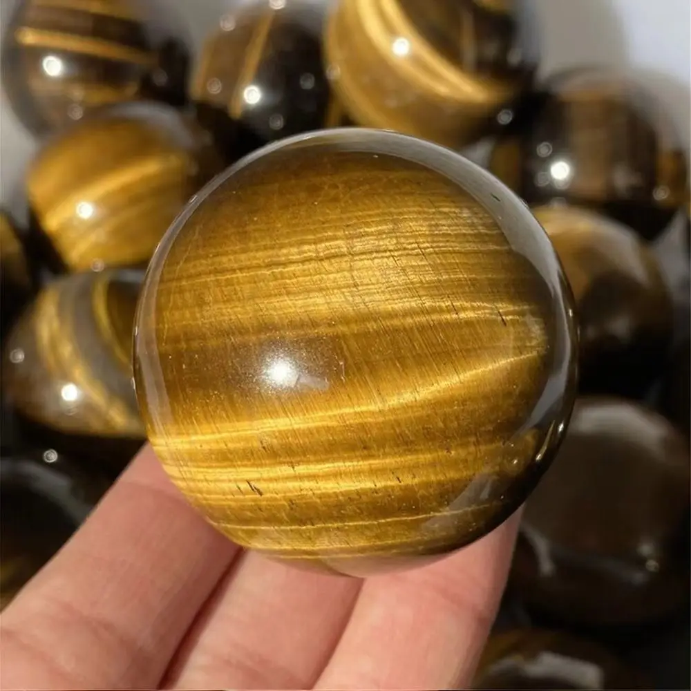35mm Natural Tiger s Eye Quartz Crystal Sphere Ball Healing