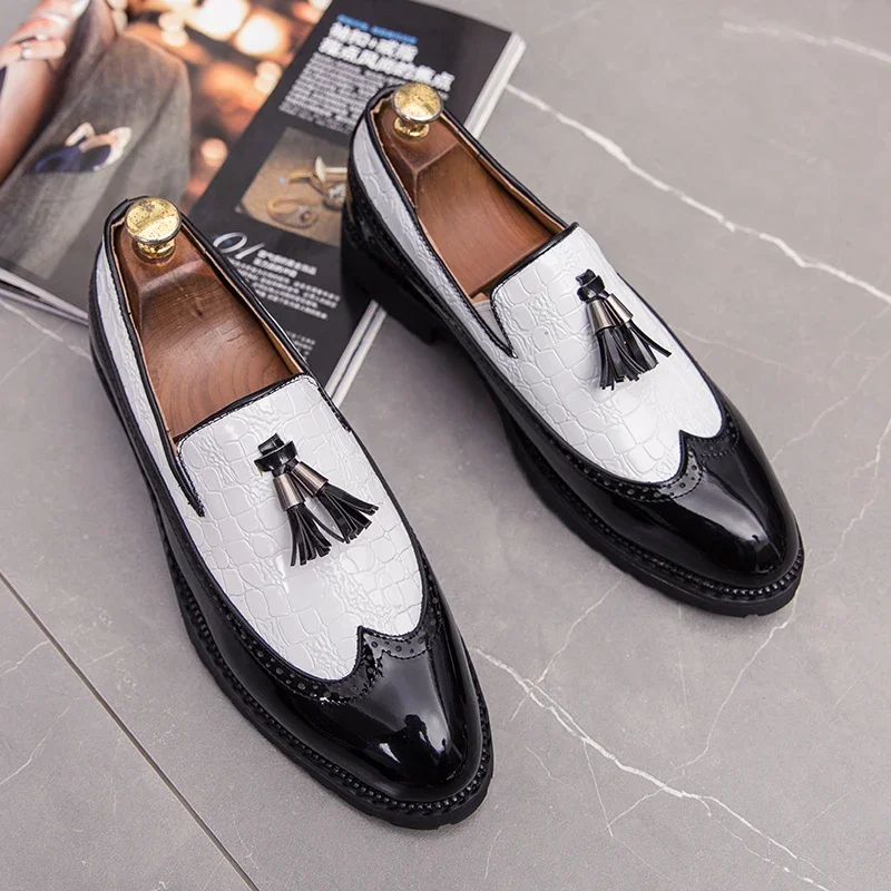 Schuhe für Herren, lässig, atmungsaktiv, Leder-Loafer, Mokassins, bequem, zum Hineinschlüpfen, 2025, dreifarbig, modischer Schuh für Büro