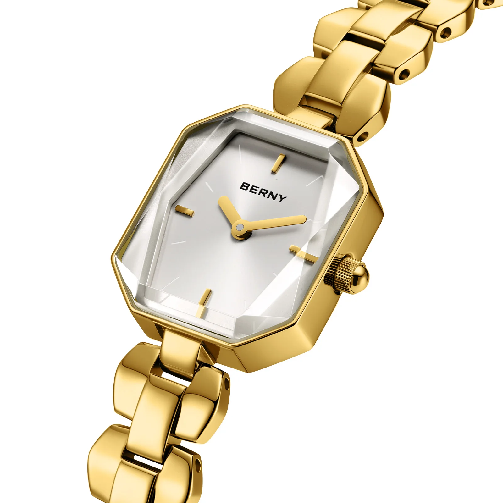 BERNY Octagonal Women's Watch New Quartz Wristwatch Stainless Steel Elegant Watch Sapphire Coat Gold Bracelet Gift Women's Watch