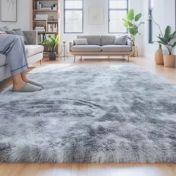 Shaggy Gray Area Rug 1