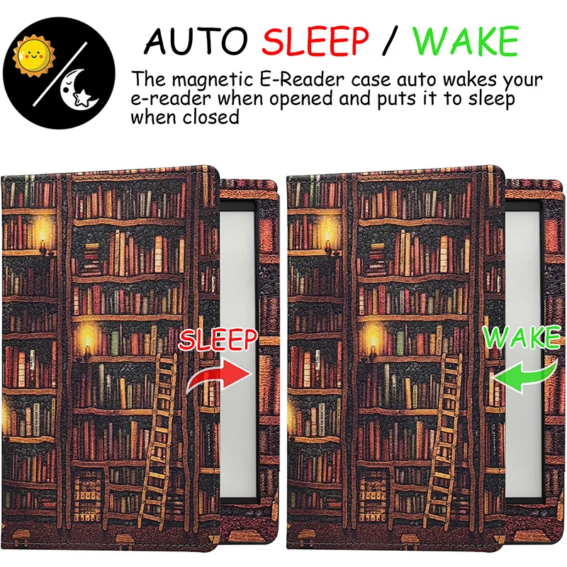 GAUGGER Case for 6 inch Onyx BOOX Go 6 (2024 Released) Cover with Auto Sleep/Wake Double Hand Strap / Stand / Magnetic Close