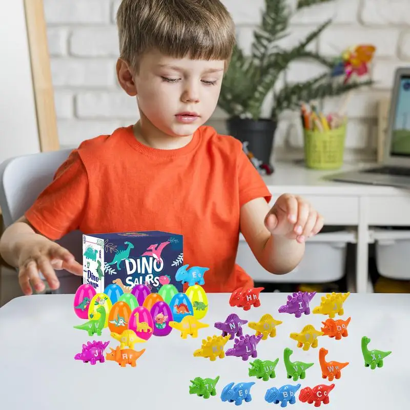 Alfabeto dino combinando brinquedos carta dinossauro jogo de correspondência colorido pré-escolar carta quebra-cabeças engraçado pré-escolar brinquedo de motor fino para