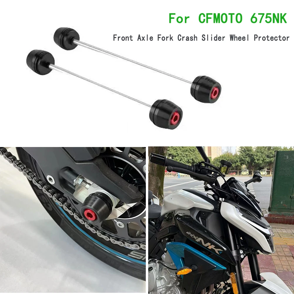

675 NK Crash Protector For CFMOTO 675NK 675SR 2024-20245 Motorcycle Front Axle Fork Crash Slider Wheel Protector