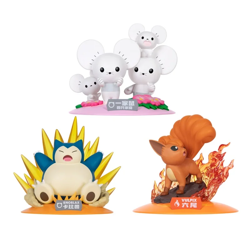 Anime Pokemon Snorlax Vulpix Maushold Figurine Original Funism Genuine Action Figures Collection Model Ornaments Toys Gifts