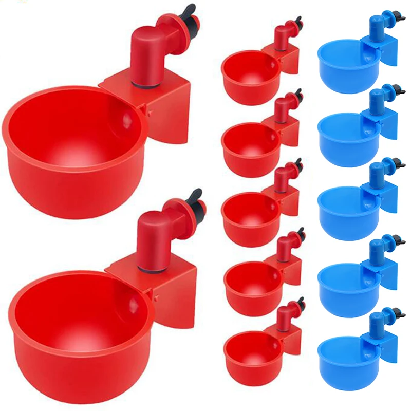 10 Pcs Automatic Chicken Drinker Bowl Drinking Cup Feeder Plastic Poultry Bowls for Chicks Duck Gooseturkey Water Feeding System