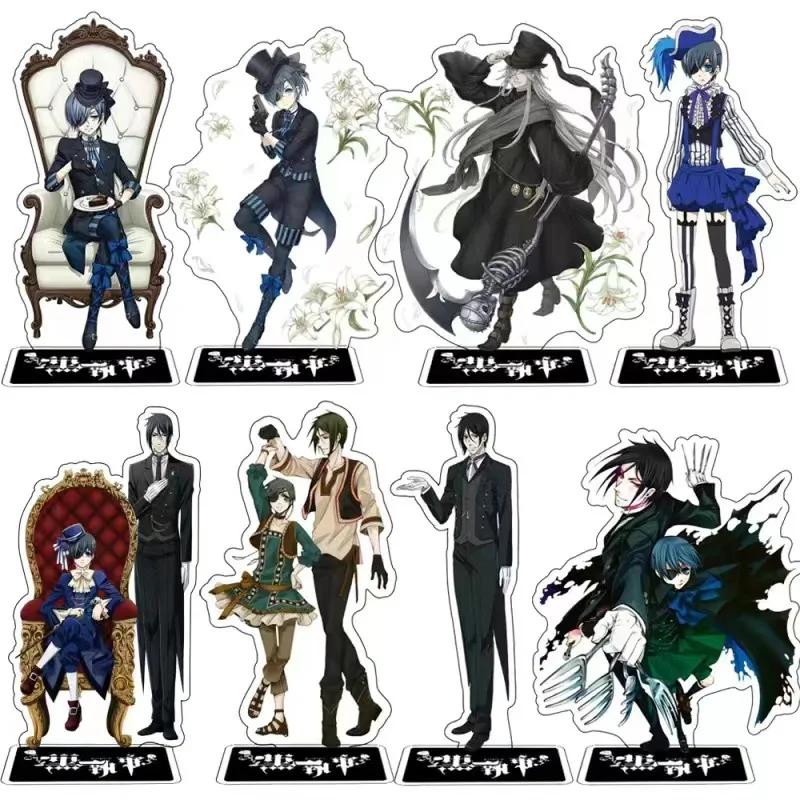 15cm Anime Black Butler Figures Grelle Sutcliff Undertaker Sebastian Michaelis Acrylic Stands Model Exquisite Decor Christmas