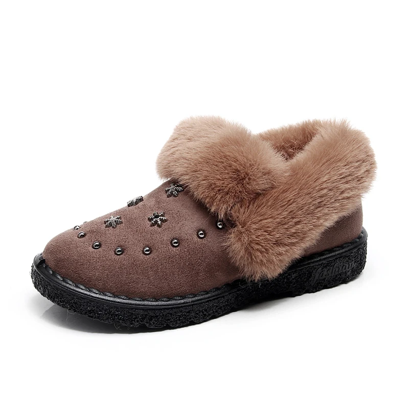 

Snow Suede Ankle Boots Women Flats Winter Warm New Suede Boots Women Shoes Fur Plush Suede Shoes Black Brown Winter Short Boot